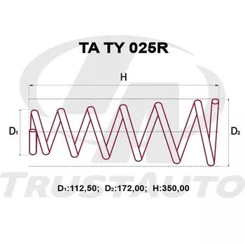 Пружина подвески TrustAuto усиленная, арт. TATY025R