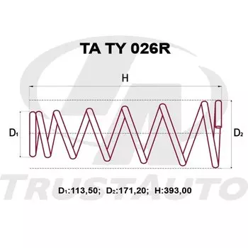 Пружина подвески TrustAuto усиленная, арт. TATY026R