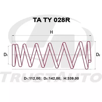Пружина подвески TrustAuto усиленная, арт. TATY028R