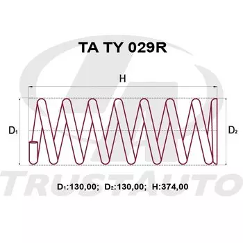 Пружина подвески TrustAuto усиленная, арт. TATY029R
