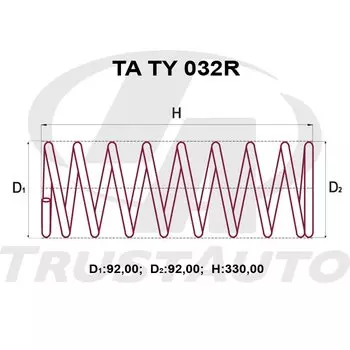 Пружина подвески TrustAuto усиленная, арт. TATY032R