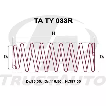 Пружина подвески TrustAuto усиленная, арт. TATY033R