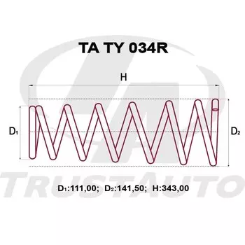 Пружина подвески TrustAuto усиленная, арт. TATY034R