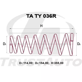 Пружина подвески TrustAuto усиленная, арт. TATY036R