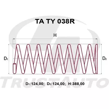 Пружина подвески TrustAuto усиленная, арт. TATY038R