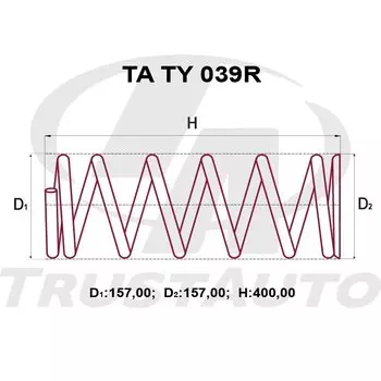 Пружина подвески TrustAuto усиленная, арт. TATY039R