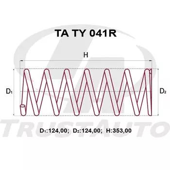 Пружина подвески TrustAuto усиленная, арт. TATY041R