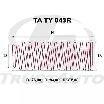 Пружина подвески TrustAuto усиленная, арт. TATY043R