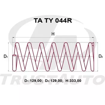 Пружина подвески TrustAuto усиленная, арт. TATY044R