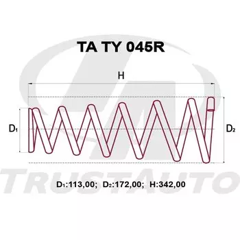 Пружина подвески TrustAuto усиленная, арт. TATY045R