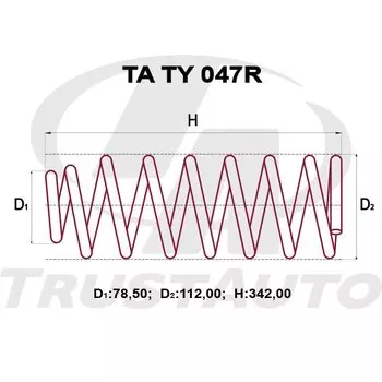 Пружина подвески TrustAuto усиленная, арт. TATY047R