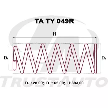 Пружина подвески TrustAuto усиленная, арт. TATY049R