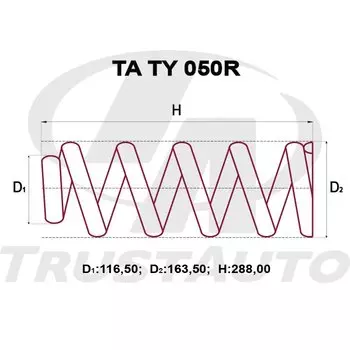 Пружина подвески TrustAuto усиленная, арт. TATY050R