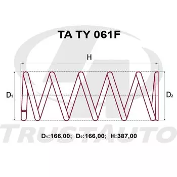 Пружина подвески TrustAuto усиленная, арт. TATY061F