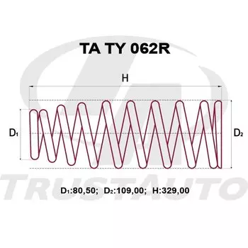 Пружина подвески TrustAuto усиленная, арт. TATY062R
