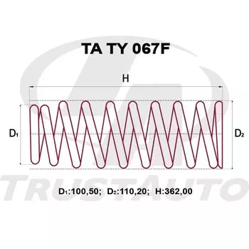 Пружина подвески TrustAuto усиленная, арт. TATY067F
