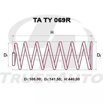 Пружина подвески TrustAuto усиленная, арт. TATY069R