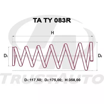 Пружина подвески TrustAuto усиленная, арт. TATY083R