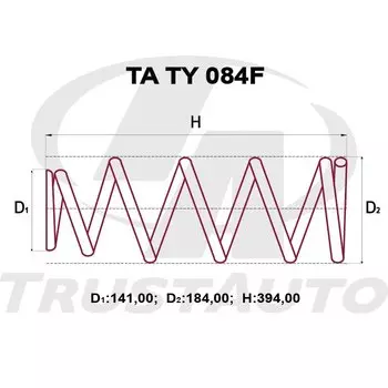 Пружина подвески TrustAuto усиленная, арт. TATY084F