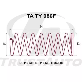 Пружина подвески TrustAuto усиленная, арт. TATY086F