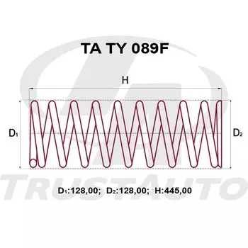 Пружина подвески TrustAuto усиленная, арт. TATY089F