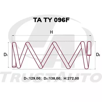 Пружина подвески TrustAuto усиленная, арт. TATY096F