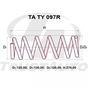 Пружина подвески TrustAuto усиленная, арт. TATY097R