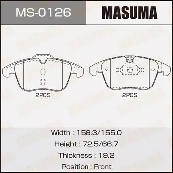 "Колодки дисковые MASUMA FORD front (1/6)"