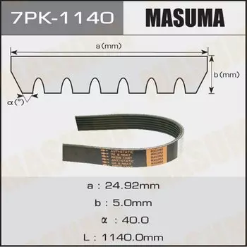 Ремень ручейковый "Masuma" 7PK-1140