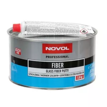 Шпатлевка Novol Professional Glass Fiber Putty со стекловолокном (+отвердитель Betox-50PC), для различных поверхностей, банка 1,750кг + туба 50г, арт. 1225
