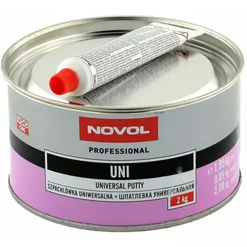 Шпатлевка Novol Professional Universal Putty универсальная, (+отвердитель Betox-50PC), банка 1,950кг + туба 50г, арт. 1105