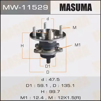 Ступичный узел MASUMA rear AQUA, COROLLA AXIO / NHP10, NRE160 (with ABS)