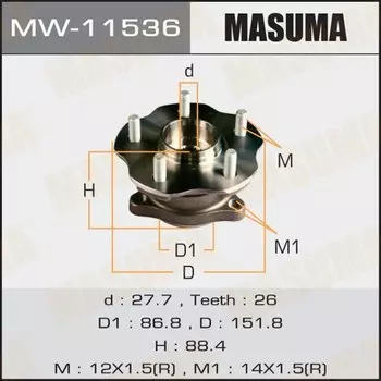 Ступичный узел MASUMA rear RX450H, RX200T / GYL15L, AGL25L