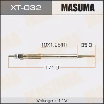 Свеча накаливания "Masuma" PT-157.11V /1KD-FTV (1/10/100)