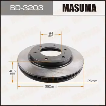 Тормозной диск Masuma, арт. BD-3203