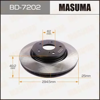 Тормозной диск Masuma, арт. BD-7202