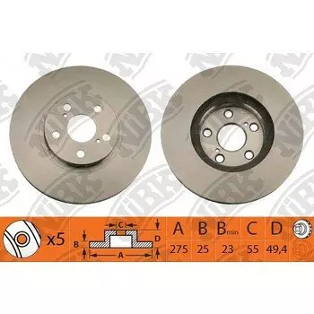 Тормозной диск NiBk, арт. RN1142