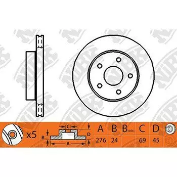 Тормозной диск NiBk, арт. RN1252