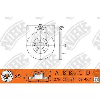 Тормозной диск NiBk, арт. RN1365