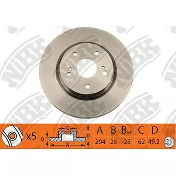 Тормозной диск NiBk, арт. RN1371