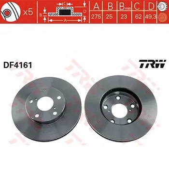 Тормозной диск TRW, арт. DF4161