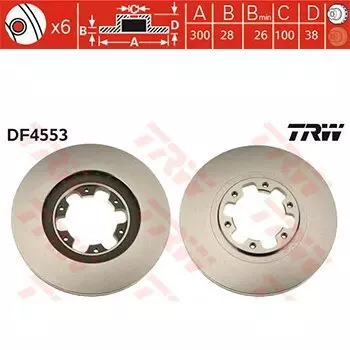Тормозной диск TRW, арт. DF4553