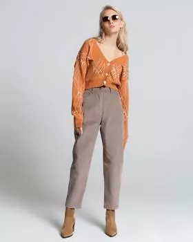 Брюки-бананы из вельвета (L)