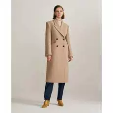 Двубортное пальто корсетного кроя (S)