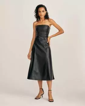 Юбка А-силуэта из экокожи (XS)