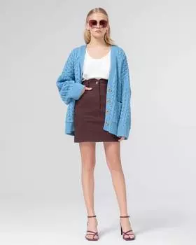 Юбка мини из твила с рельефными деталями (L)