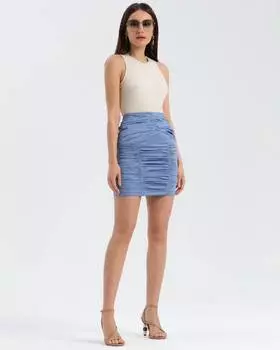 Юбка мини в сборку (XS)