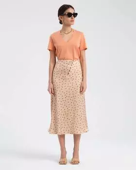 Юбка в горошек с косым кроем (L)