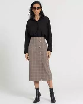 Юбка в клетку на пуговицах (М)