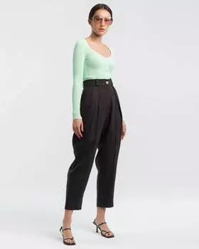 Льняные брюки-бананы (L)